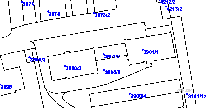 Parcela st. 3901/2 v KÚ Dejvice, Katastrální mapa