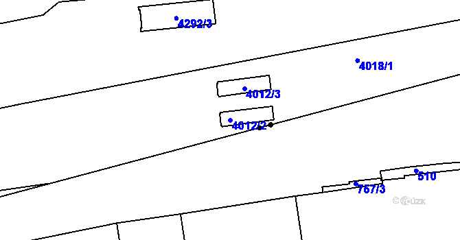 Parcela st. 4012/2 v KÚ Dejvice, Katastrální mapa