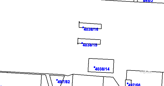 Parcela st. 4038/15 v KÚ Dejvice, Katastrální mapa