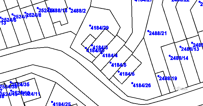 Parcela st. 4184/4 v KÚ Dejvice, Katastrální mapa