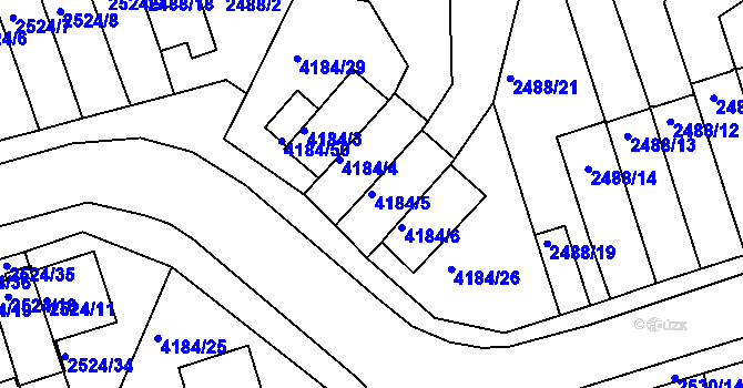 Parcela st. 4184/5 v KÚ Dejvice, Katastrální mapa