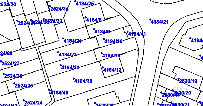 Parcela st. 4184/11 v KÚ Dejvice, Katastrální mapa