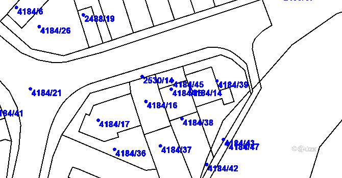 Parcela st. 4184/15 v KÚ Dejvice, Katastrální mapa