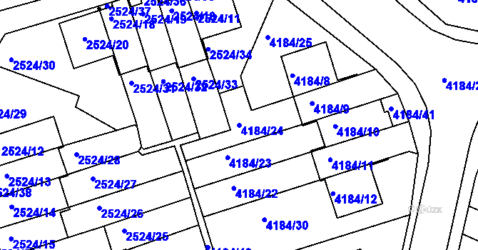 Parcela st. 4184/24 v KÚ Dejvice, Katastrální mapa