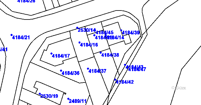 Parcela st. 4184/38 v KÚ Dejvice, Katastrální mapa