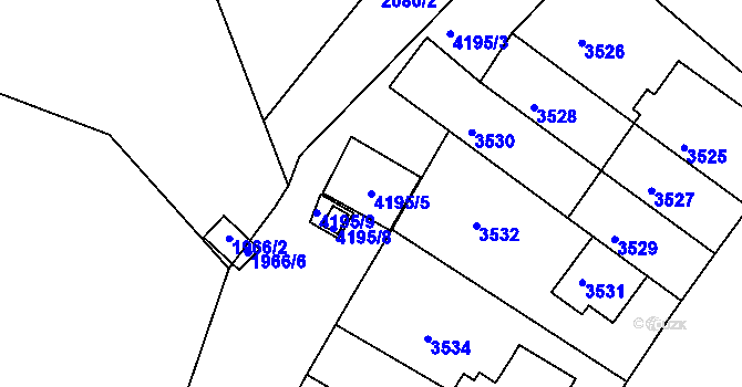 Parcela st. 4195/5 v KÚ Dejvice, Katastrální mapa