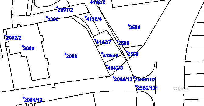 Parcela st. 4195/6 v KÚ Dejvice, Katastrální mapa