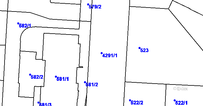 Parcela st. 4291/1 v KÚ Dejvice, Katastrální mapa