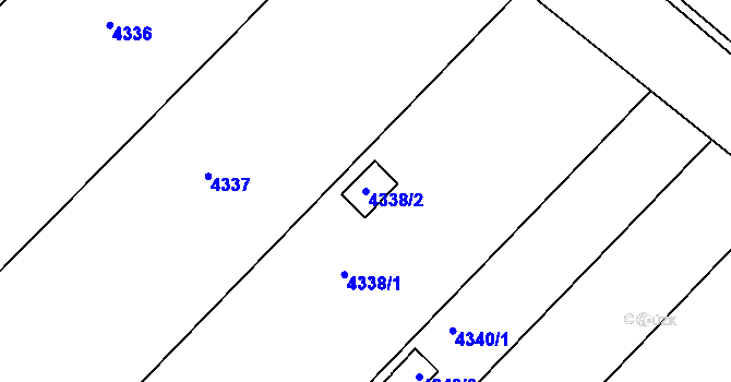 Parcela st. 4338/2 v KÚ Dejvice, Katastrální mapa