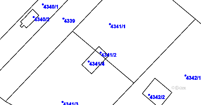 Parcela st. 4341/2 v KÚ Dejvice, Katastrální mapa