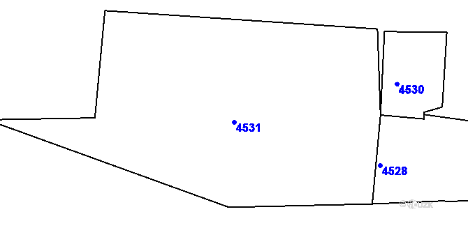 Parcela st. 4531 v KÚ Dejvice, Katastrální mapa