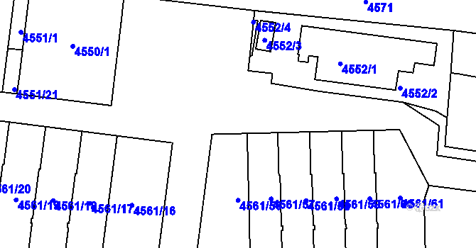 Parcela st. 4552/5 v KÚ Dejvice, Katastrální mapa