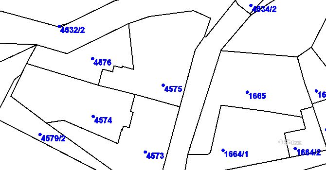 Parcela st. 4575 v KÚ Dejvice, Katastrální mapa