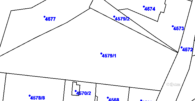 Parcela st. 4579 v KÚ Dejvice, Katastrální mapa