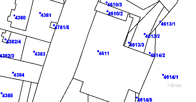 Parcela st. 4611 v KÚ Dejvice, Katastrální mapa