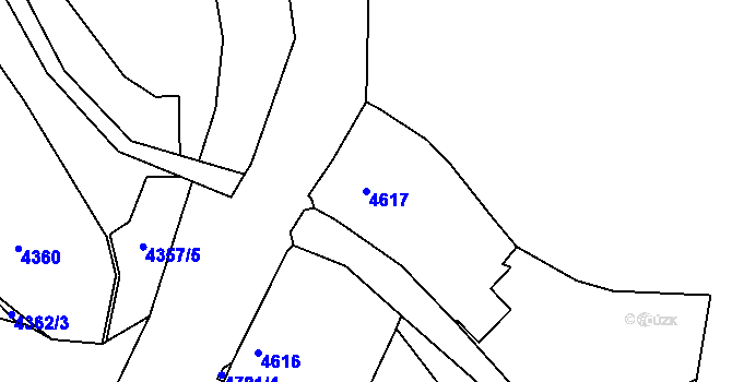 Parcela st. 4617 v KÚ Dejvice, Katastrální mapa