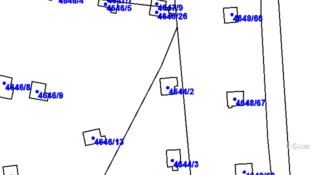 Parcela st. 4644/2 v KÚ Dejvice, Katastrální mapa