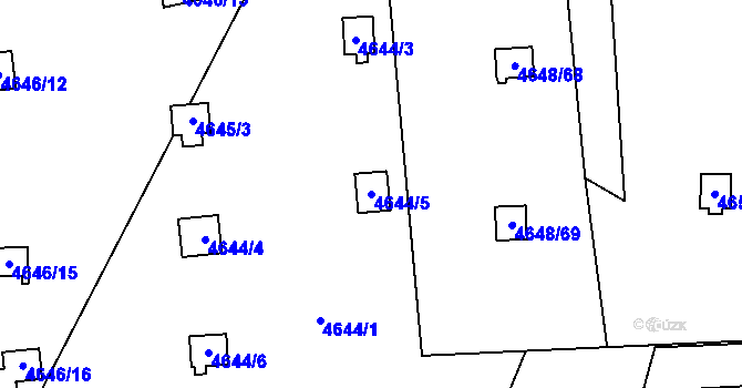 Parcela st. 4644/5 v KÚ Dejvice, Katastrální mapa
