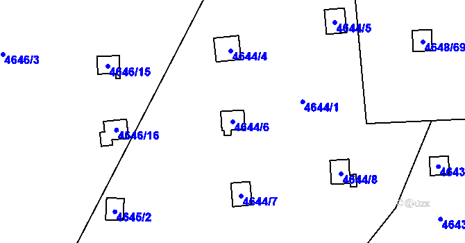 Parcela st. 4644/6 v KÚ Dejvice, Katastrální mapa