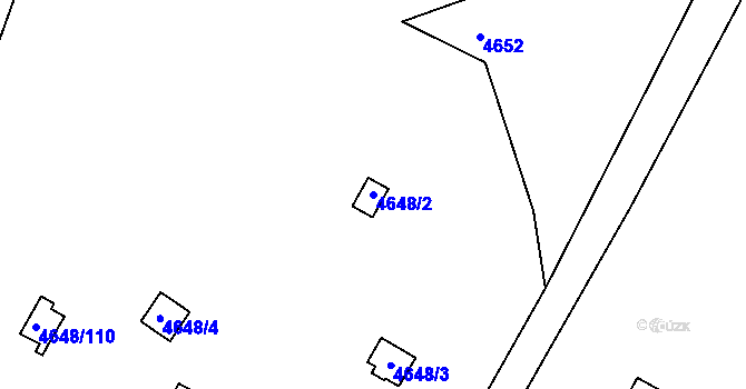 Parcela st. 4648/2 v KÚ Dejvice, Katastrální mapa