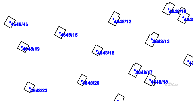 Parcela st. 4648/16 v KÚ Dejvice, Katastrální mapa