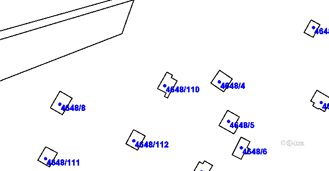 Parcela st. 4648/110 v KÚ Dejvice, Katastrální mapa