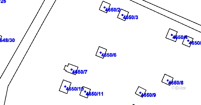 Parcela st. 4650/6 v KÚ Dejvice, Katastrální mapa
