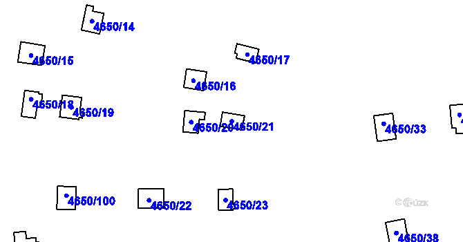Parcela st. 4650/21 v KÚ Dejvice, Katastrální mapa