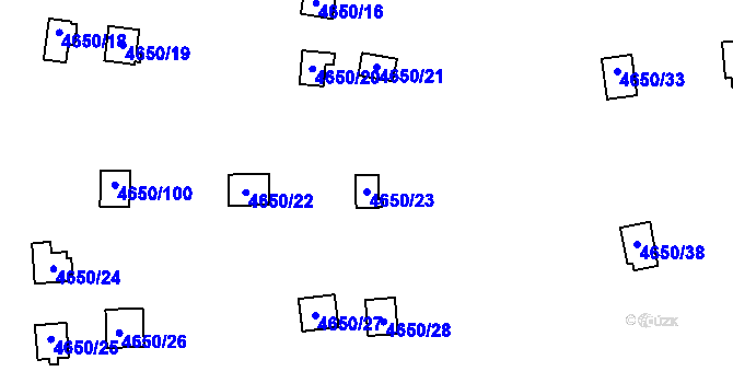 Parcela st. 4650/23 v KÚ Dejvice, Katastrální mapa