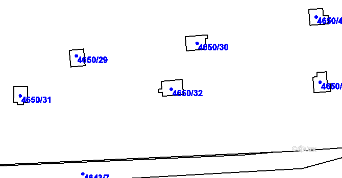 Parcela st. 4650/32 v KÚ Dejvice, Katastrální mapa
