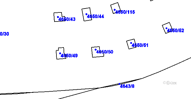 Parcela st. 4650/50 v KÚ Dejvice, Katastrální mapa