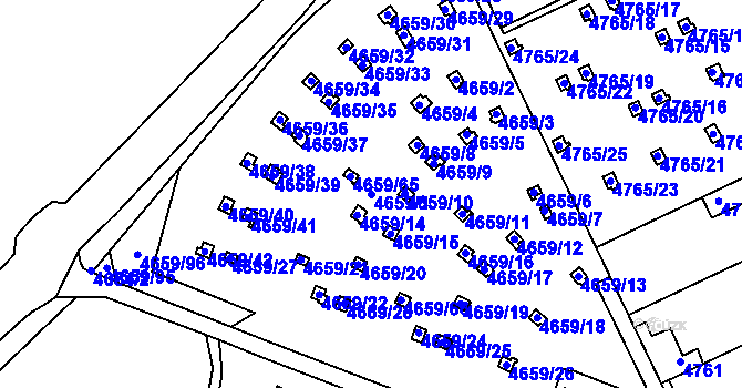 Parcela st. 4659/1 v KÚ Dejvice, Katastrální mapa
