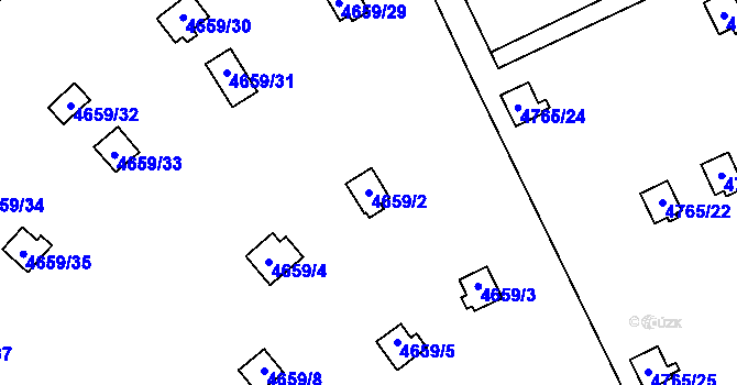 Parcela st. 4659/2 v KÚ Dejvice, Katastrální mapa