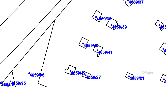 Parcela st. 4659/40 v KÚ Dejvice, Katastrální mapa