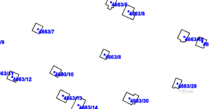 Parcela st. 4663/8 v KÚ Dejvice, Katastrální mapa