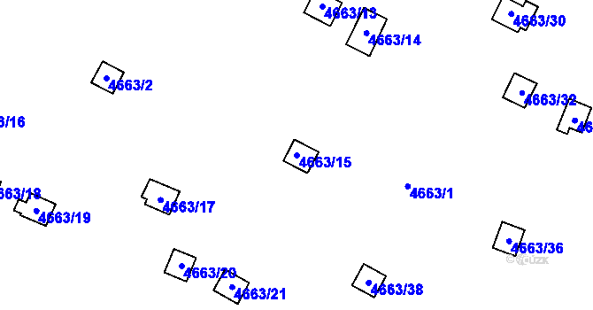 Parcela st. 4663/15 v KÚ Dejvice, Katastrální mapa