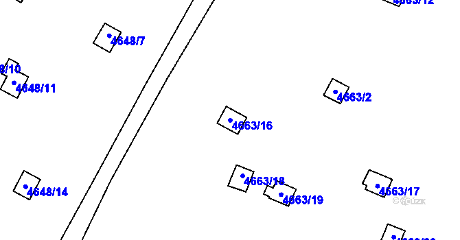 Parcela st. 4663/16 v KÚ Dejvice, Katastrální mapa