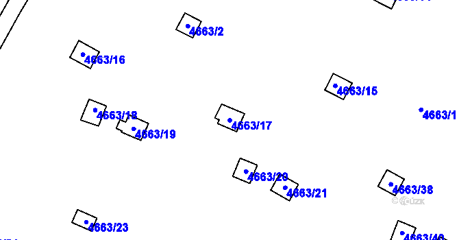 Parcela st. 4663/17 v KÚ Dejvice, Katastrální mapa
