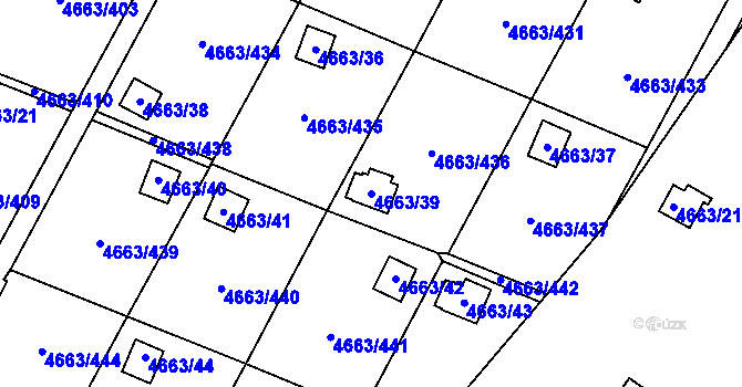 Parcela st. 4663/39 v KÚ Dejvice, Katastrální mapa