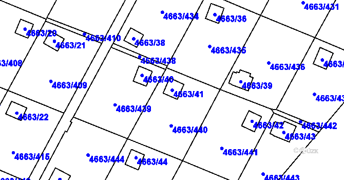 Parcela st. 4663/41 v KÚ Dejvice, Katastrální mapa