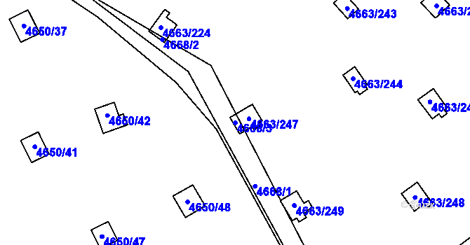 Parcela st. 4668/3 v KÚ Dejvice, Katastrální mapa