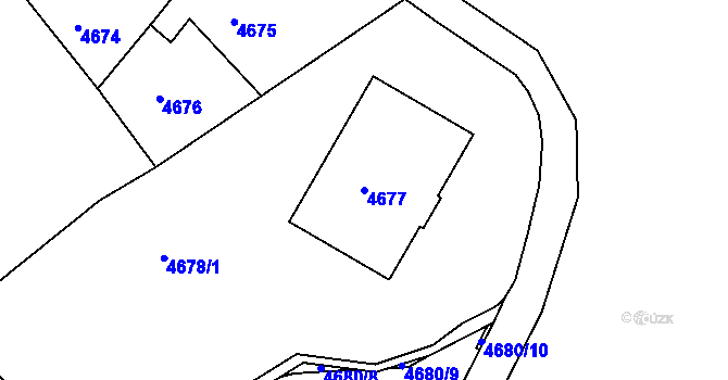 Parcela st. 4677 v KÚ Dejvice, Katastrální mapa