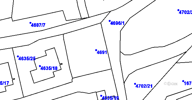 Parcela st. 4691 v KÚ Dejvice, Katastrální mapa
