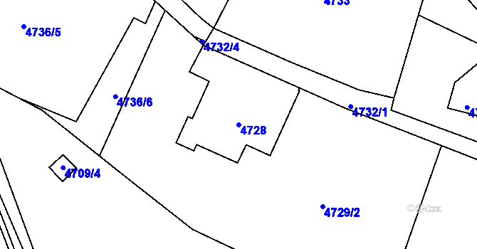 Parcela st. 4728 v KÚ Dejvice, Katastrální mapa