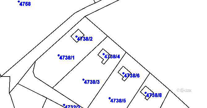 Parcela st. 4738/4 v KÚ Dejvice, Katastrální mapa
