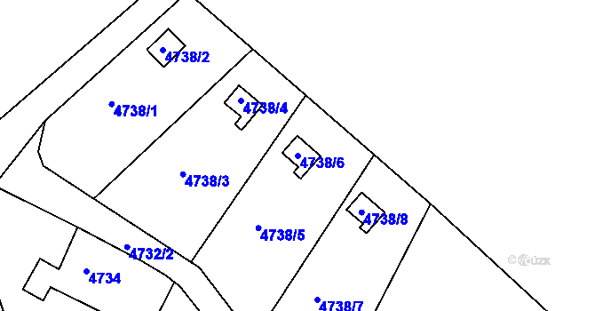 Parcela st. 4738/6 v KÚ Dejvice, Katastrální mapa