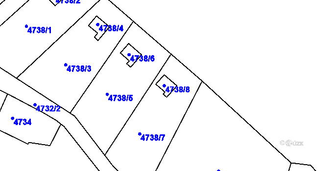 Parcela st. 4738/8 v KÚ Dejvice, Katastrální mapa