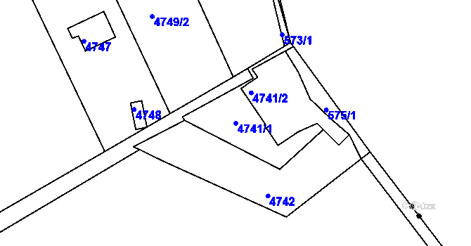 Parcela st. 4741/1 v KÚ Dejvice, Katastrální mapa