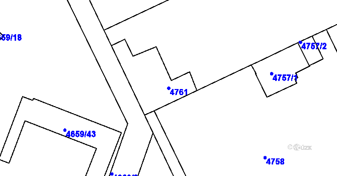 Parcela st. 4761 v KÚ Dejvice, Katastrální mapa