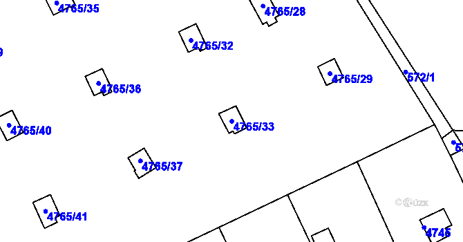 Parcela st. 4765/33 v KÚ Dejvice, Katastrální mapa